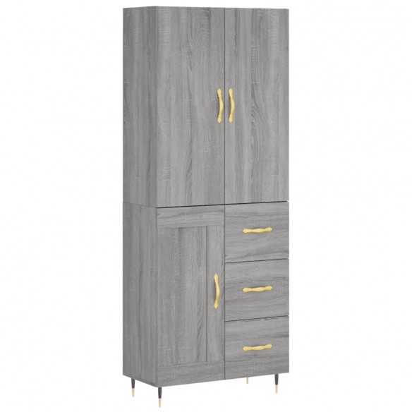 Buffet haut Sonoma gris 69,5x34x180 cm Bois d'ingénierie