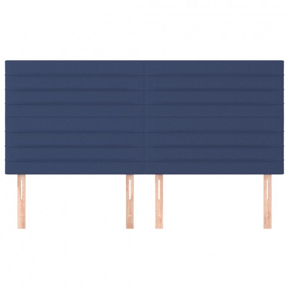 Têtes de lit 4 pcs Bleu 100x5x78/88 cm Tissu