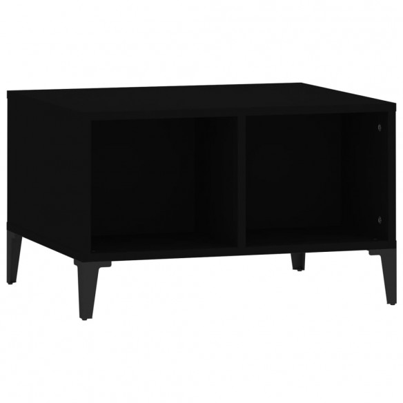 Table basse Noir 60x50x36,5 cm Bois d'ingénierie