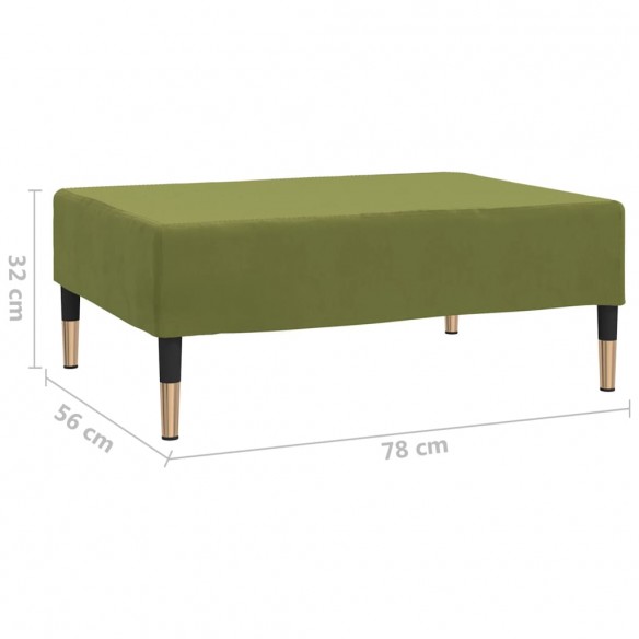 Repose-pied Vert clair 78x56x32 cm Velours