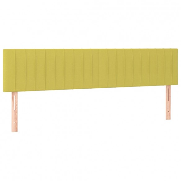 Sommier à lattes de lit et matelas et LED Vert 200x200 cm Tissu