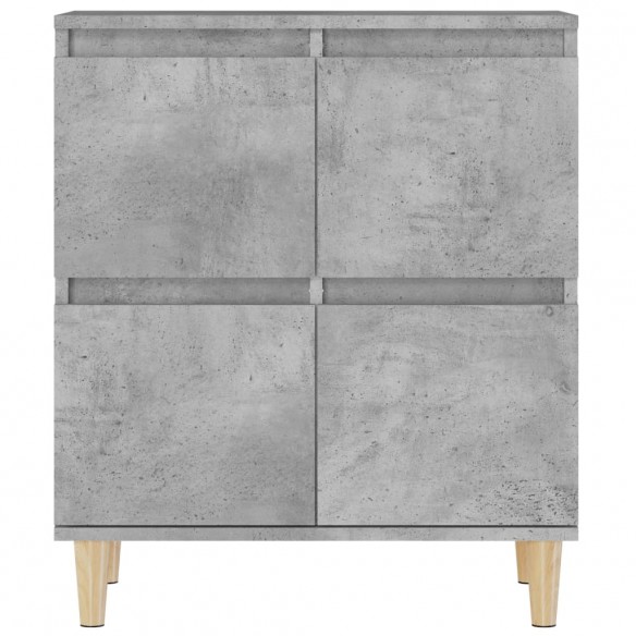 Buffets 3 pcs gris béton 60x35x70 cm bois d'ingénierie