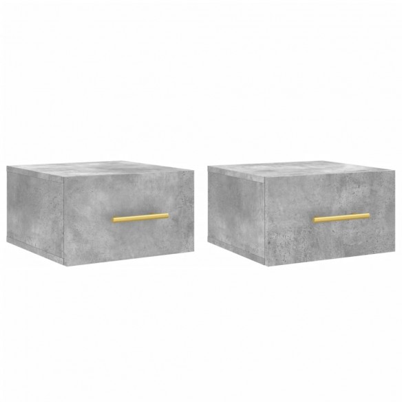 Tables de chevet murales 2 pcs gris béton 35x35x20 cm