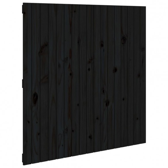 Tête de lit murale Noir 108x3x110 cm Bois massif de pin