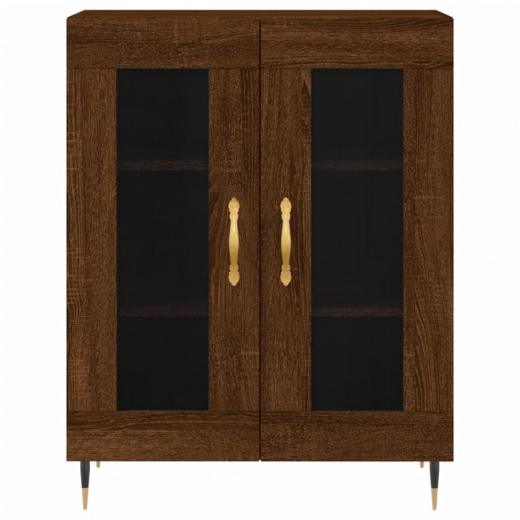 Buffet chêne marron 69,5x34x90 cm bois d'ingénierie