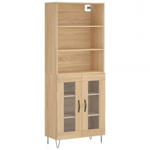 Buffet haut Chêne sonoma 69,5x34x180 cm Bois d'ingénierie