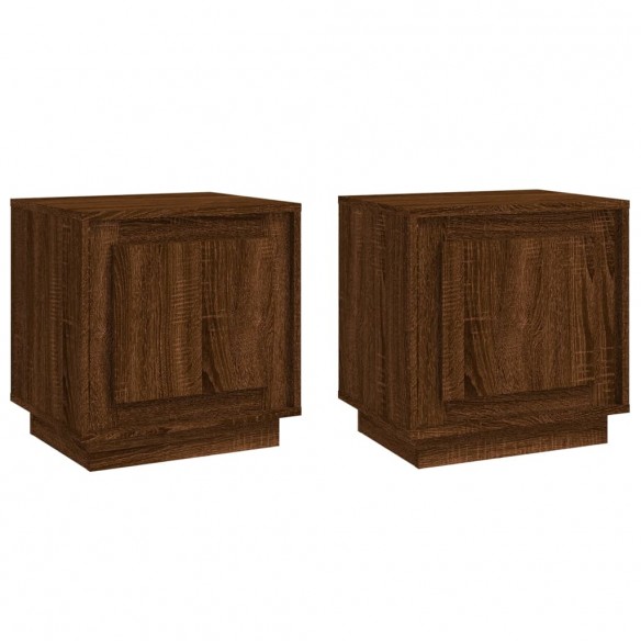 Tables de chevet 2pcs chêne marron 44x35x45cm bois d'ingénierie