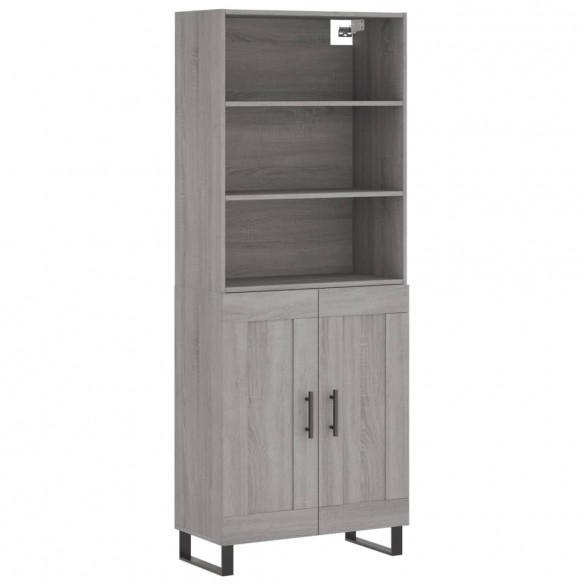 Buffet haut Sonoma gris 69,5x34x180 cm Bois d'ingénierie