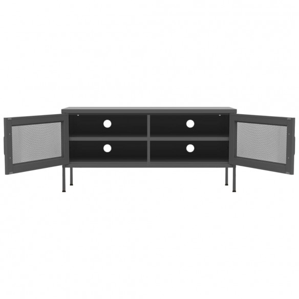 Meuble TV Anthracite 105x35x50 cm Acier