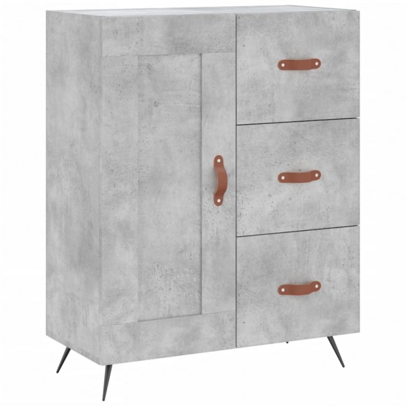 Buffet haut Gris béton 69,5x34x180 cm Bois d'ingénierie