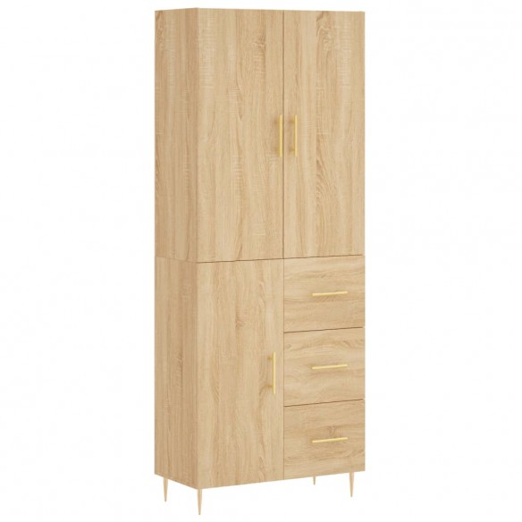 Buffet haut Chêne sonoma 69,5x34x180 cm Bois d'ingénierie