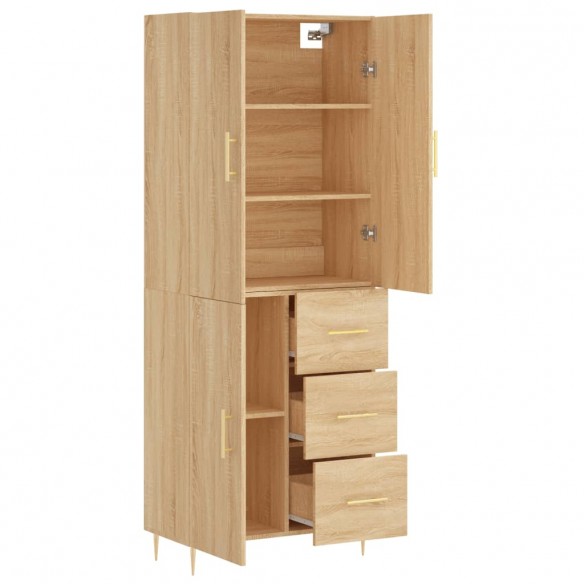 Buffet haut Chêne sonoma 69,5x34x180 cm Bois d'ingénierie