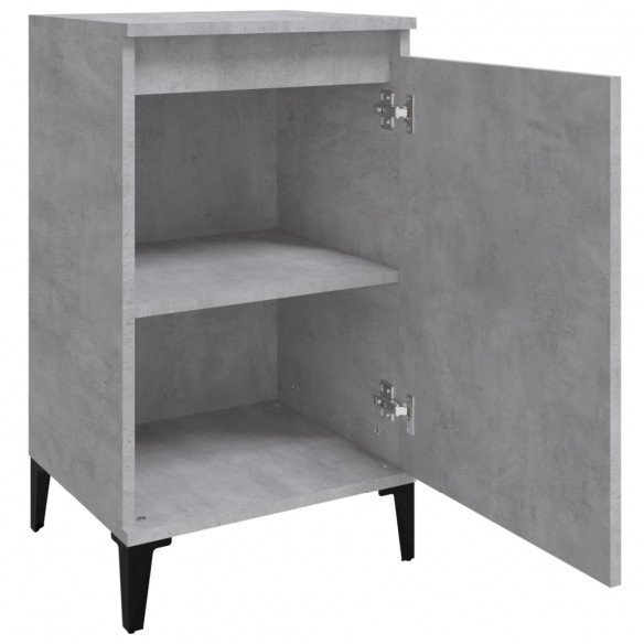 Table de chevet gris béton 40x35x70 cm bois d'ingénierie