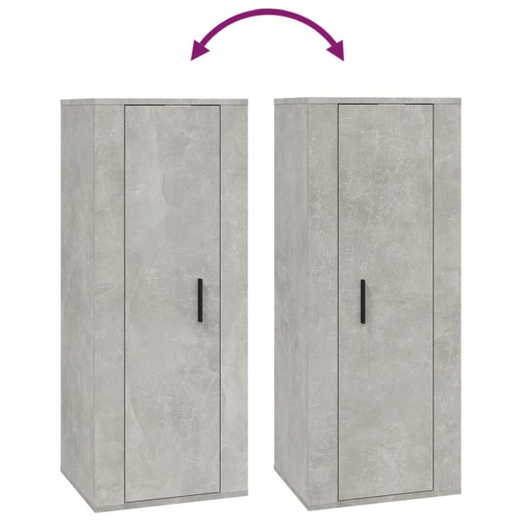 Ensemble de meubles TV 4 pcs Gris béton Bois d'ingénierie