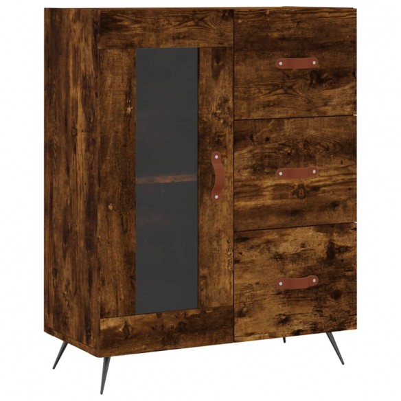 Buffet chêne fumé 69,5x34x90 cm bois d'ingénierie