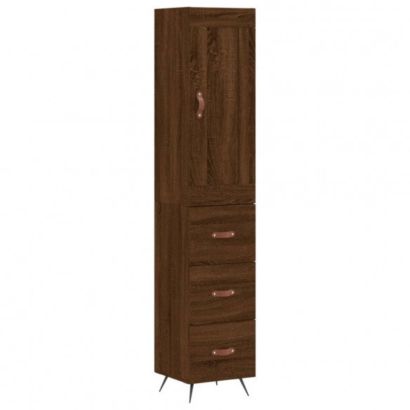 Buffet haut Chêne marron 34,5x34x180 cm Bois d'ingénierie