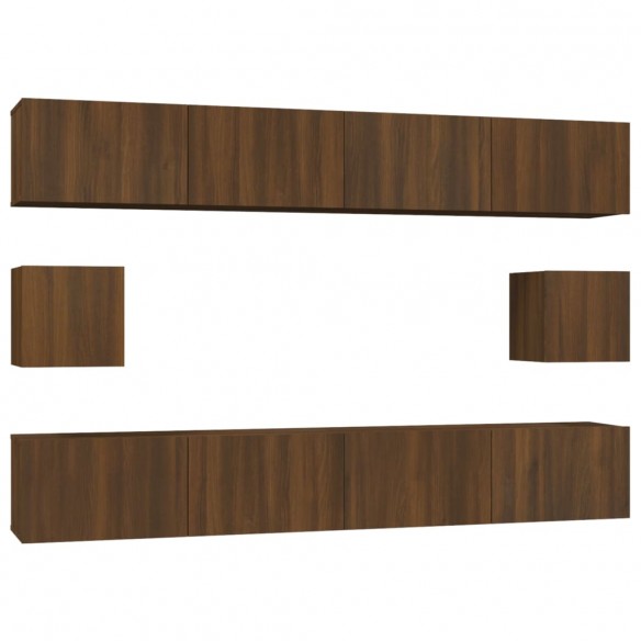 Ensemble de meubles TV 6 pcs Chêne marron Bois d'ingénierie