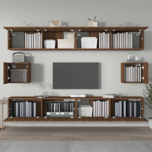 Ensemble de meubles TV 6 pcs Chêne marron Bois d'ingénierie