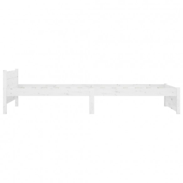 Cadre de lit Blanc Bois massif 75x190 cm Petit simple