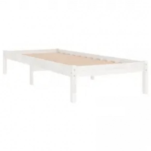 Cadre de lit Blanc Bois massif 90x200 cm