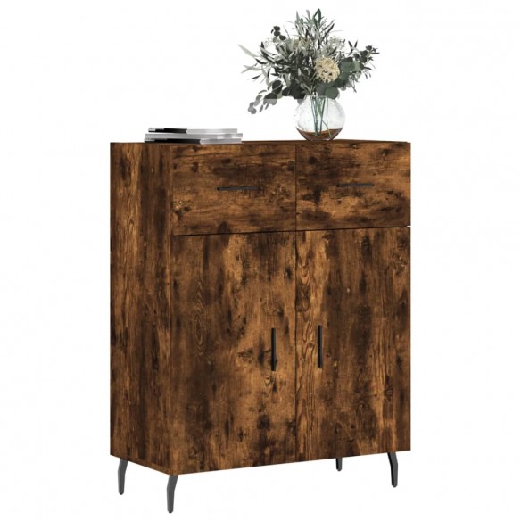 Buffet chêne fumé 69,5x34x90 cm bois d'ingénierie