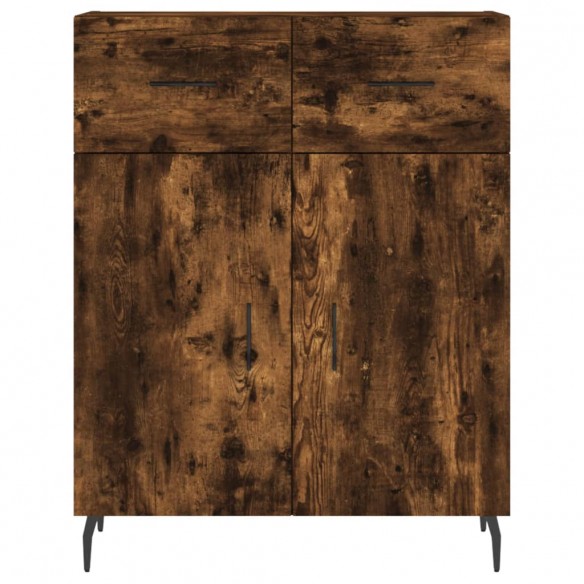 Buffet chêne fumé 69,5x34x90 cm bois d'ingénierie