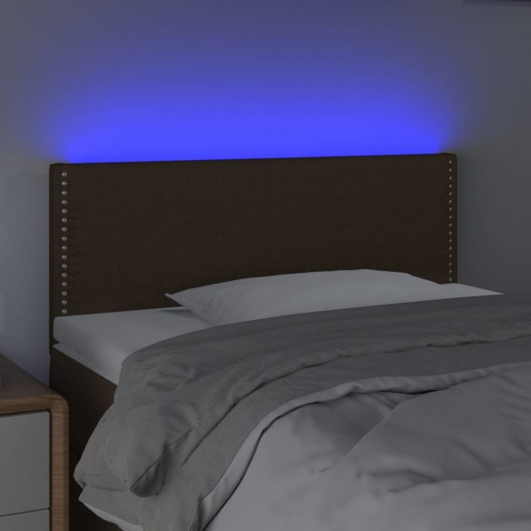 Tête de lit à LED Marron Foncé 90x5x78/88 cm Tissu