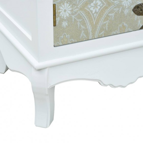 Table de chevet Blanc et gris 40x30x62 cm MDF
