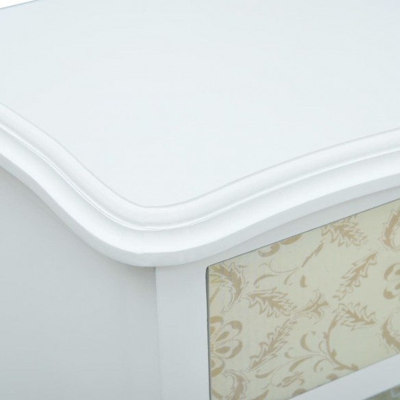 Table de chevet Blanc et gris 40x30x62 cm MDF