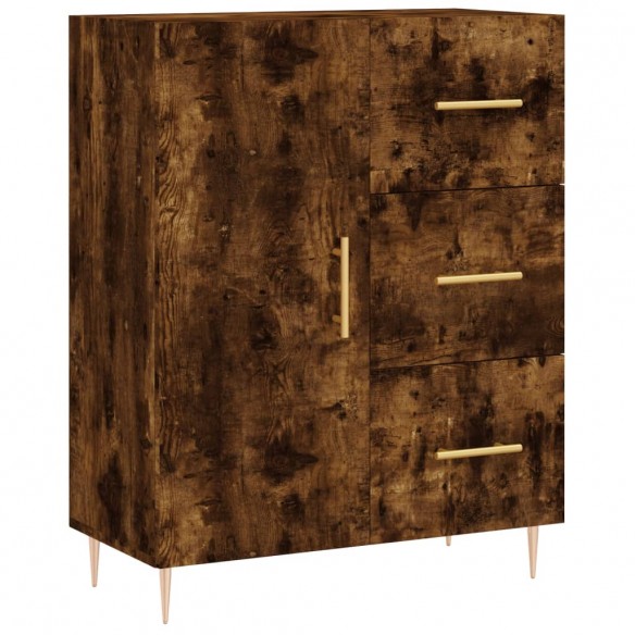 Buffet chêne fumé 69,5x34x90 cm bois d'ingénierie