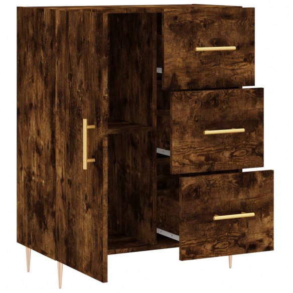 Buffet chêne fumé 69,5x34x90 cm bois d'ingénierie