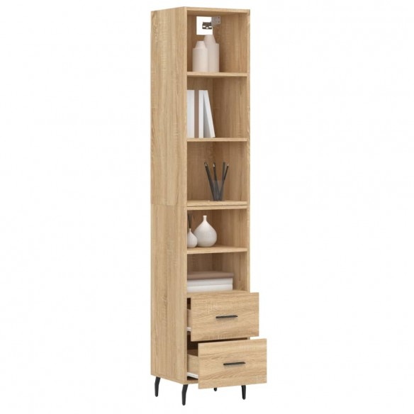 Buffet haut Chêne sonoma 34,5x34x180 cm Bois d'ingénierie