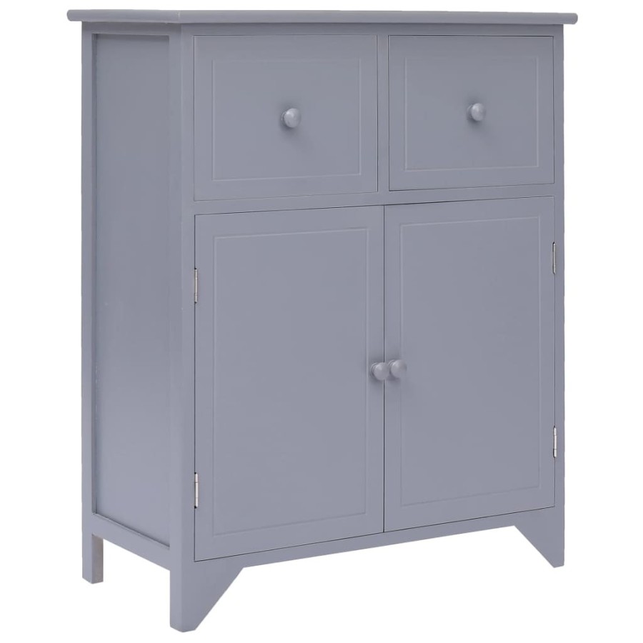 Armoire latérale Gris 60x30x75 cm Bois de Paulownia