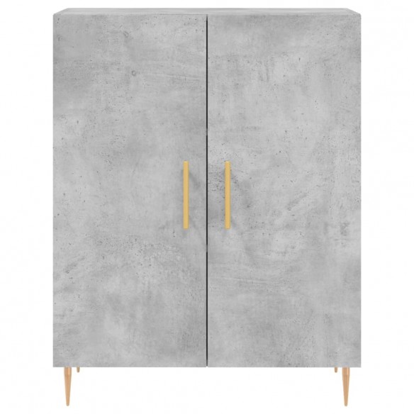 Buffet haut Gris béton 69,5x34x180 cm Bois d'ingénierie