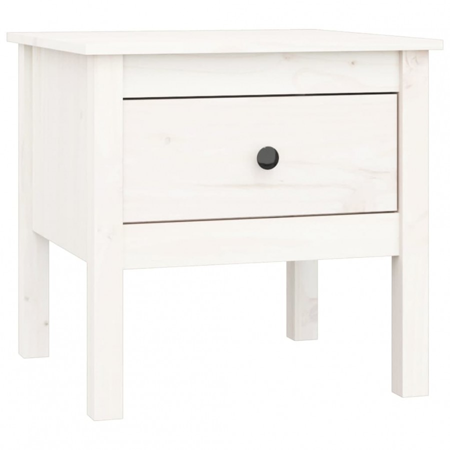 Tables d'appoint 2 pcs Blanc 50x50x49 cm Bois massif de pin