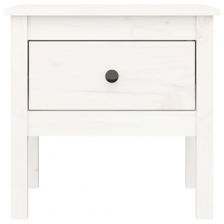 Tables d'appoint 2 pcs Blanc 50x50x49 cm Bois massif de pin