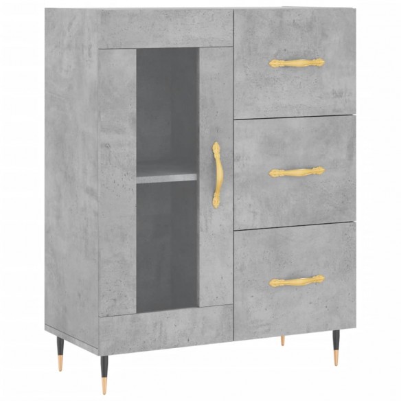 Buffet haut Gris béton 69,5x34x180 cm Bois d'ingénierie