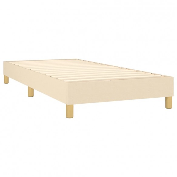 Sommier à lattes de lit avec matelas Crème 80x200 cm Tissu