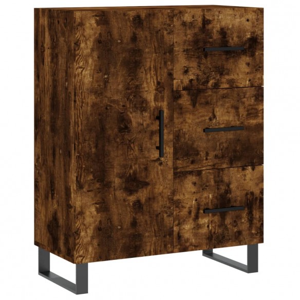 Buffet chêne fumé 69,5x34x90 cm bois d'ingénierie