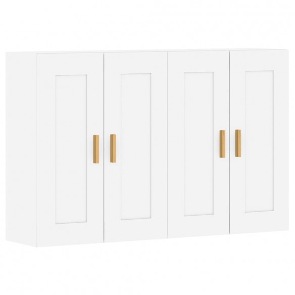 Armoires murales 2 pcs blanc bois d'ingénierie