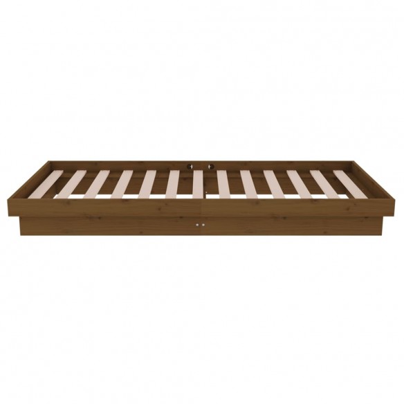 Cadre de lit Marron miel Bois massif 75x190 cm Petit simple