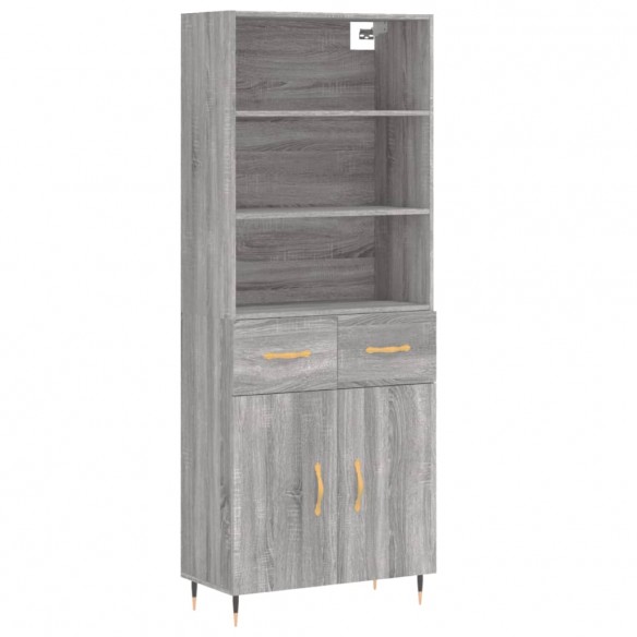 Buffet haut Sonoma gris 69,5x34x180 cm Bois d'ingénierie