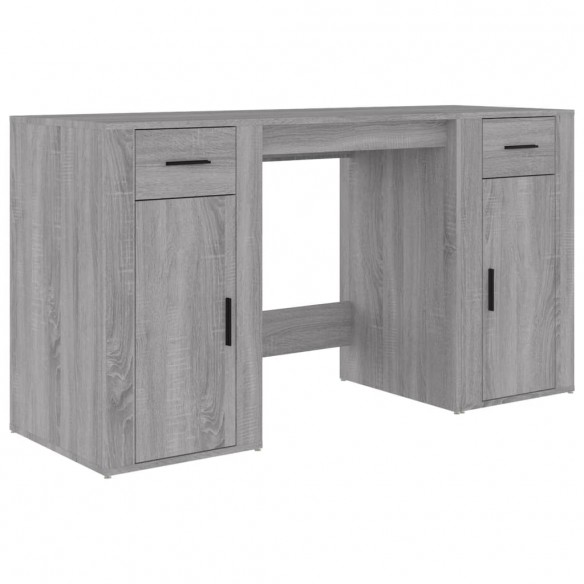 Bureau avec armoire sonoma gris bois d'ingénierie