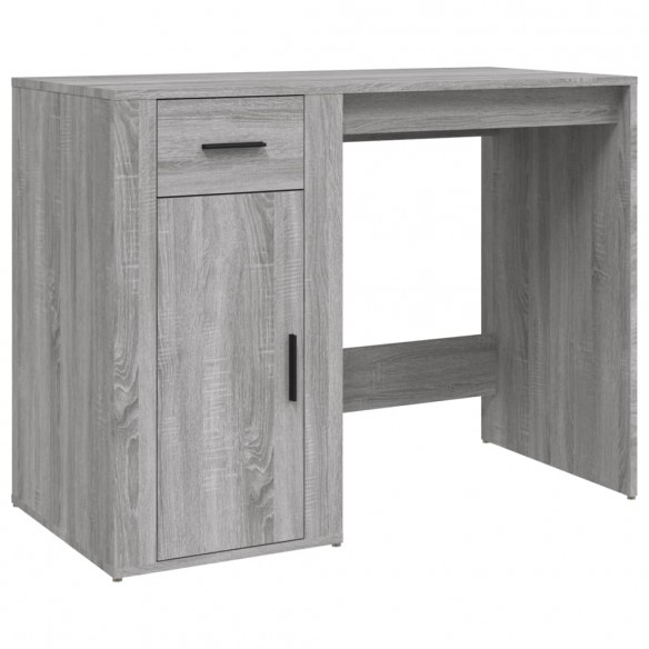 Bureau avec armoire sonoma gris bois d'ingénierie