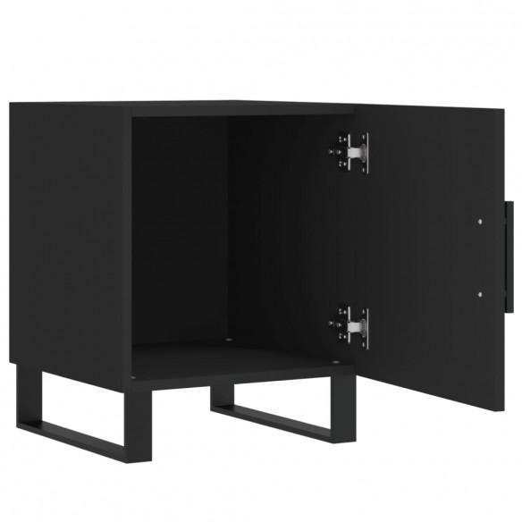 Tables de chevet 2 pcs noir 40x40x50 cm bois d’ingénierie