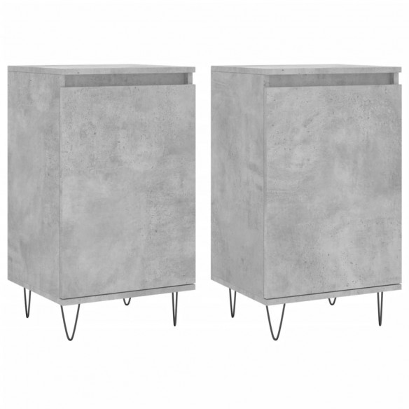 Buffets 2 pcs gris béton 40x35x70 cm bois d'ingénierie