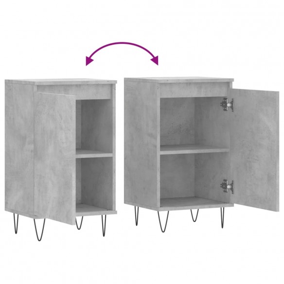 Buffets 2 pcs gris béton 40x35x70 cm bois d'ingénierie