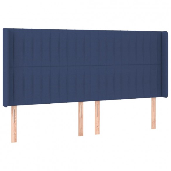 Sommier à lattes de lit matelas et LED Bleu 200x200 cm Tissu