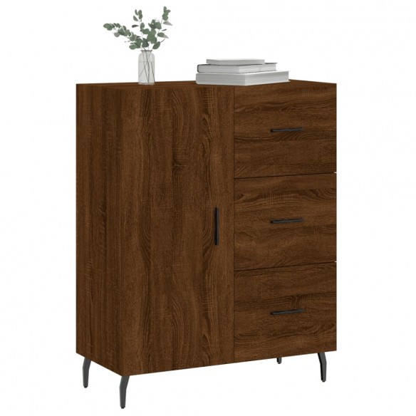 Buffet chêne marron 69,5x34x90 cm bois d'ingénierie