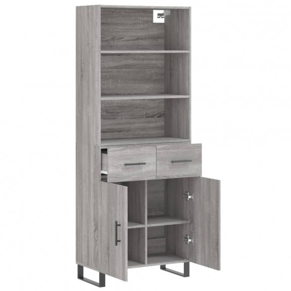 Buffet haut Sonoma gris 69,5x34x180 cm Bois d'ingénierie